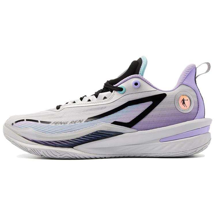QIAODAN Wind Blade 5 Low top Basketball Shoes Men's Gray Purple