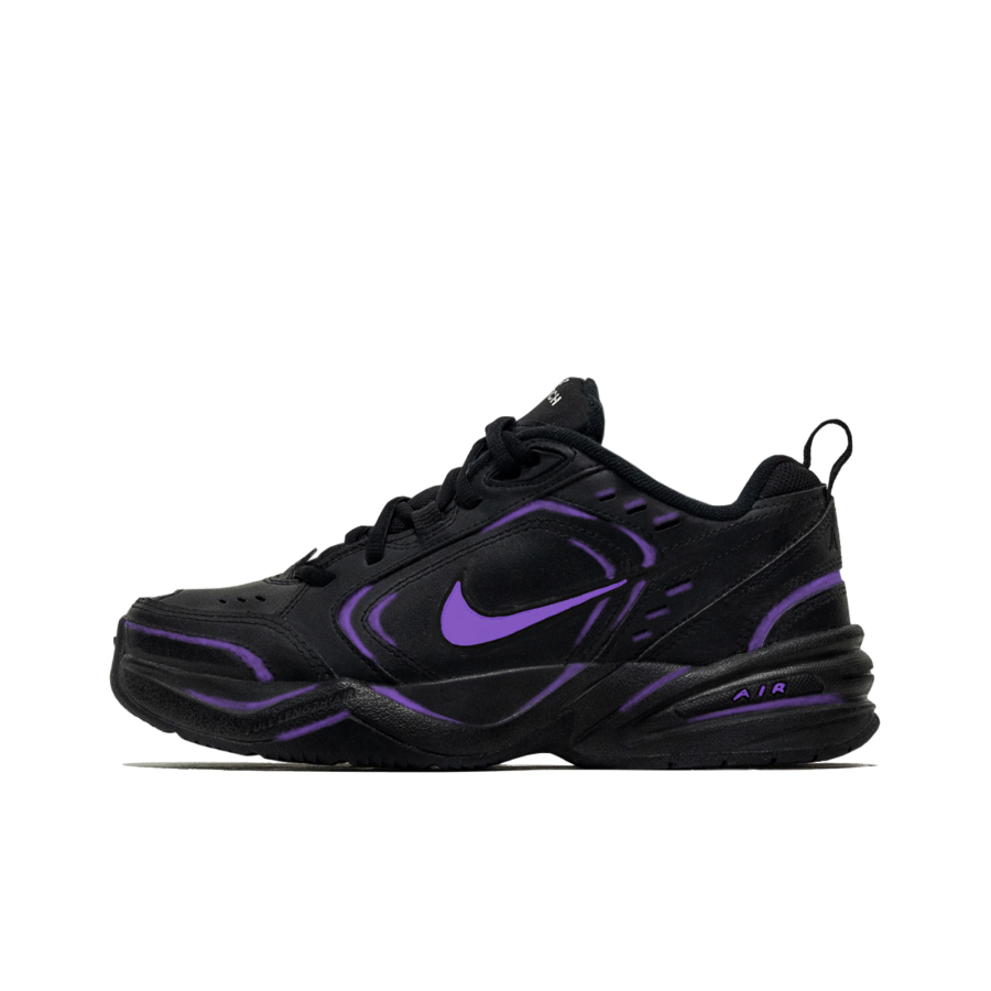 Nike Nike Air Monarch 4 Purple Storm Synthetic Leather Abrasion Resistant Low top Chunky Sneakers Unisex Black Purple