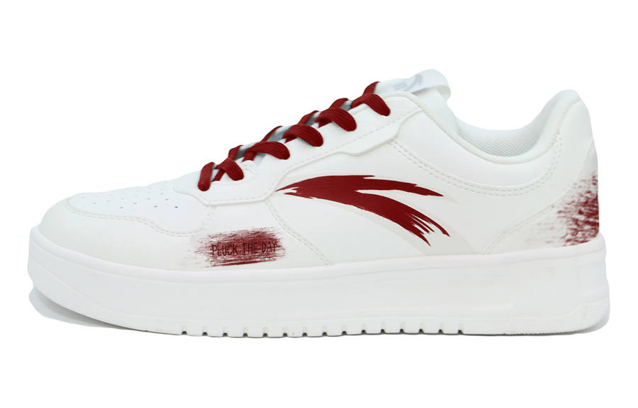 Anta Easy Slip Resistant Abrasion Resistant Low top Skateboard Shoes Unisex Red