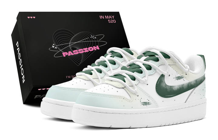 Nike Nike Court Borough Ink Spring Charm Leather Low top Skateboard Shoes Women's Green
