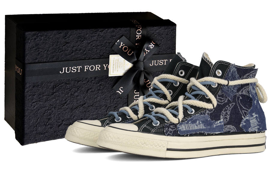 Converse 1970s Wandering Blue Blueprint Abrasion Resistant High top Canvas Shoes Unisex