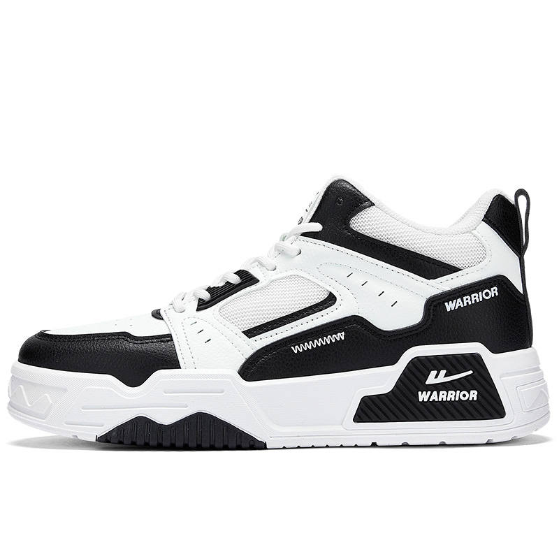 WARRIOR Skateboard Shoes Men's Mid Top White Black/White Gray/Beige