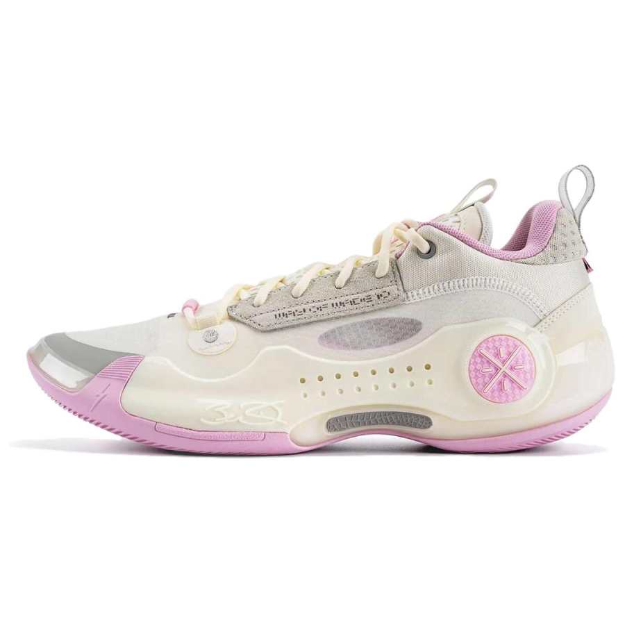 Li-Ning Li Ning WOW 10 Low top Basketball Shoes Men's White Pink
