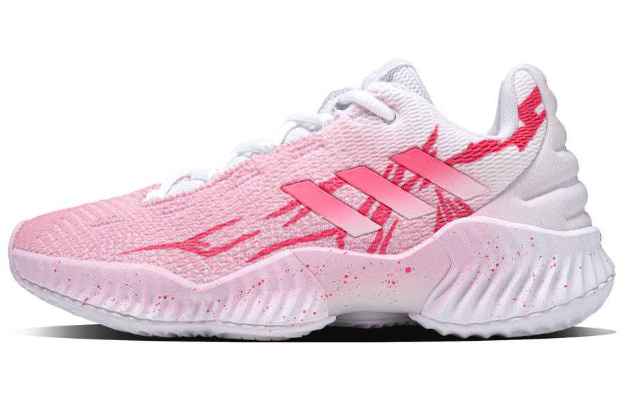 Adidas Adidas Pro Bounce 2018 Dynamic Mismatched Abrasion Resistant Low top Basketball Shoes Men's Blue Pink