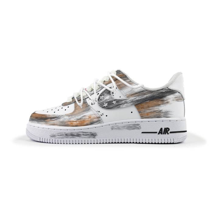 Nike Nike Air Force 1 Abrasion Resistant Abrasion Resistant Low top Skateboard Shoes Unisex White Orange Black