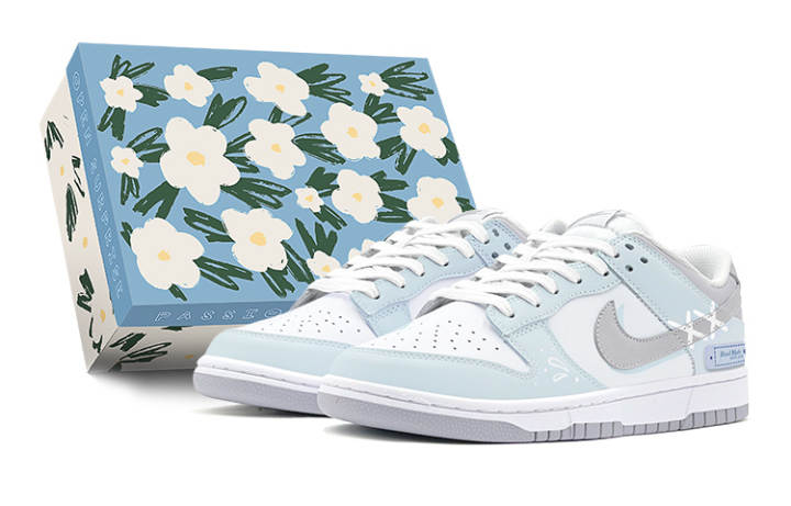 Nike Nike Dunk Low top Skateboard Shoes Men's Gray Blue