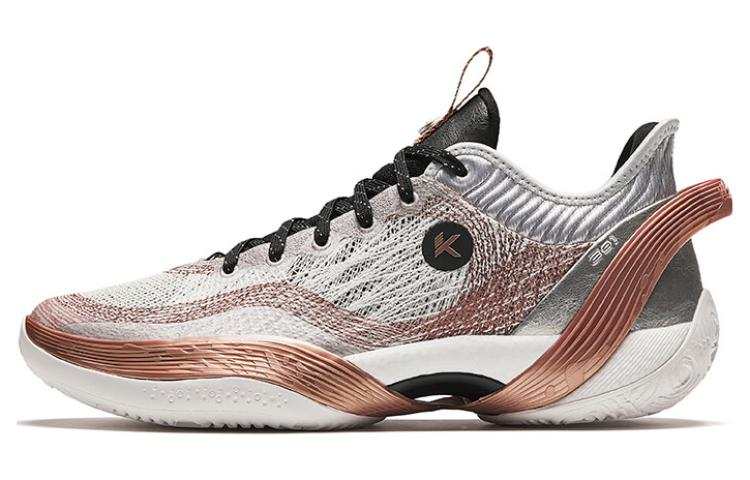Anta Three point Rain1.0 Belief Fabric Cushioning, Wear Resistant Low top Basketball Shoes Men's Silver Copper