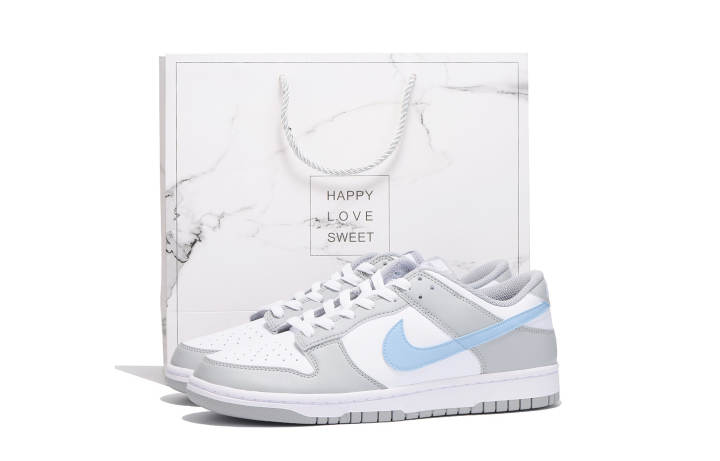 Nike Nike Dunk Slip Resistant Abrasion Resistant Low top Skateboard Shoes Unisex White Blue