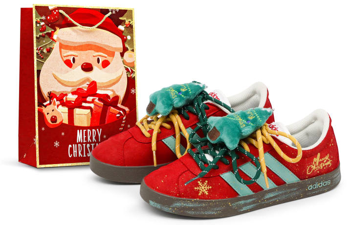 Adidas Adidas VL COURT 2.0 Crow Made, Sticky Rice Pine, Special Shopping Bag, Fall Winter, Thermal, Snowflake, Charm, Ambient