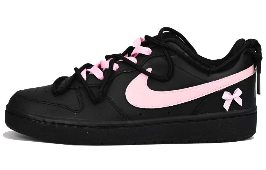 Nike Nike Court Borough Sleeping Girlish Vlad GS Slip Resistant Low top Skateboard Shoes Women's Black Pink