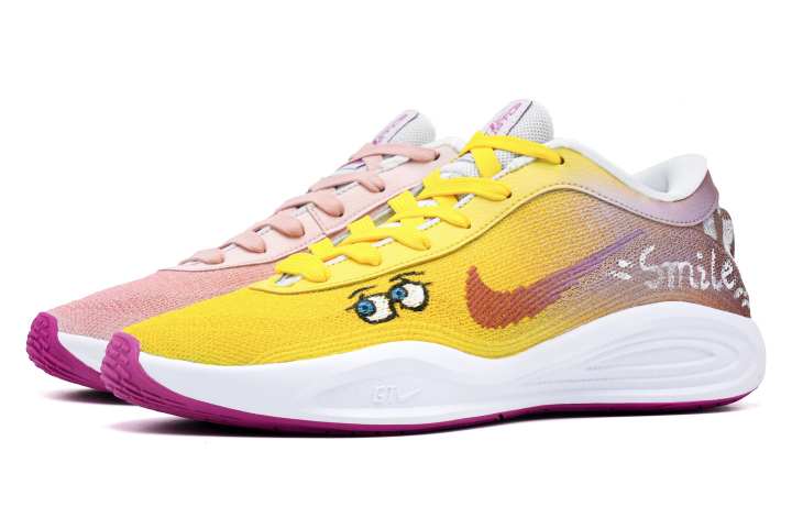 Nike Nike GT Hustle Academy Basketball Shoes Men's Low Top Yellow Pink Mismatched