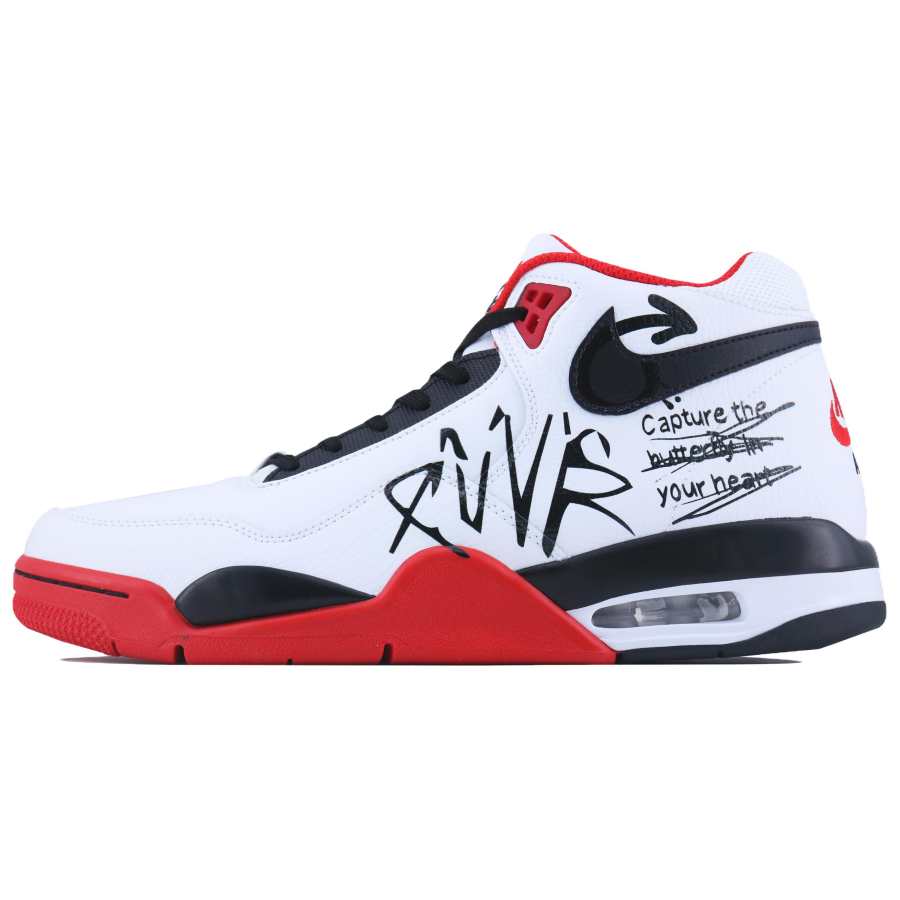 Nike Nike Flight Legacy American Graffiti Mid top Vintage Basketball Shoes Unisex White Red Black