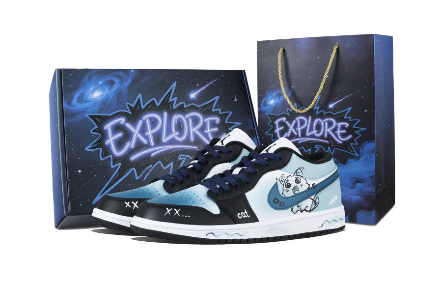 Jordan Jordan Air Jordan 1 Azure Low top Skateboard Shoes Unisex Blue
