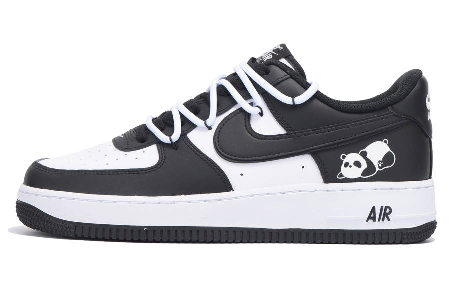 Nike Nike Air Force 1 Slip Resistant Abrasion Resistant Low top Skateboard Shoes Unisex Black White