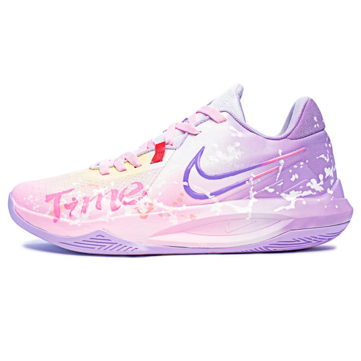Nike Nike Precision 6 Cushioning, Wear Resistant Low top Basketball Shoes Men's Pink Purple