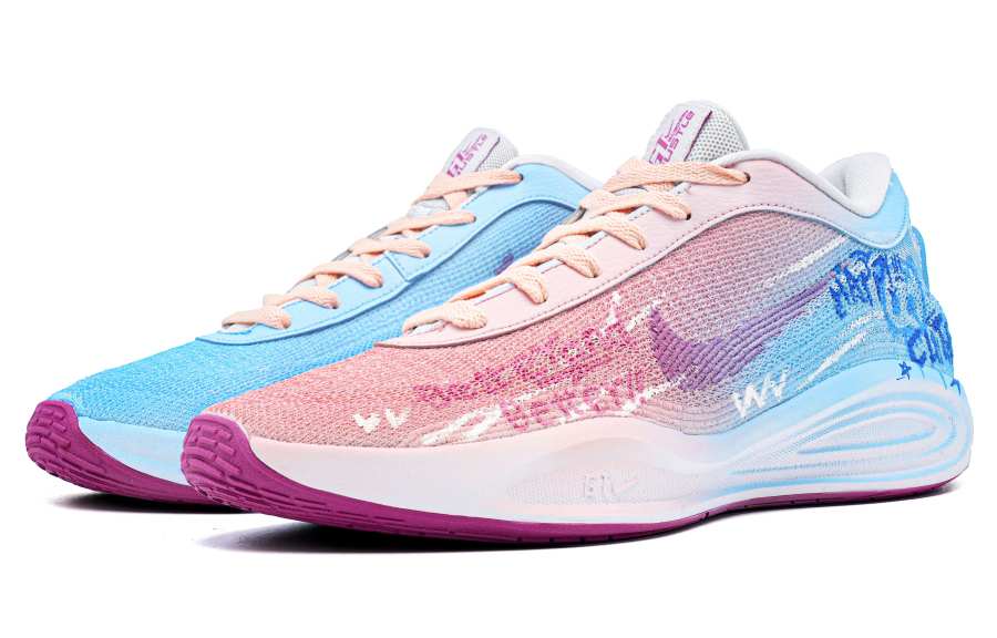 Nike Nike GT Hustle Academy North Island Journal Abrasion Resistant Low top Basketball Shoes Men's Blue Pink