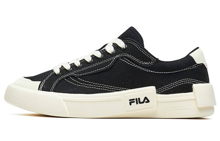FILA FUSION POP Canvas Abrasion Resistant Lightweight Low top Skateboard Shoes Women's Black White