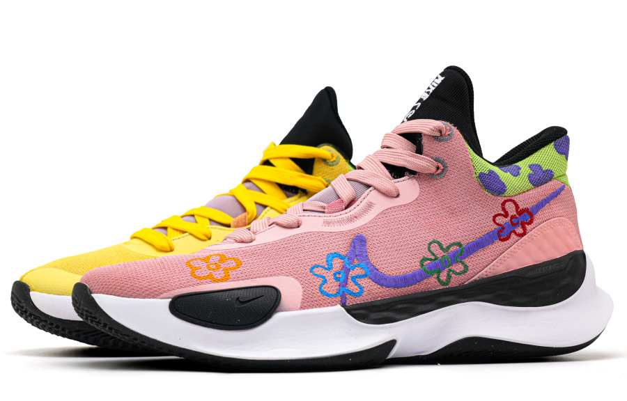 Nike Nike Renew Elevate 3 Heartbeat Moment Lightweight Anti Slip Low top Basketball Shoes Men's Yellow Pink