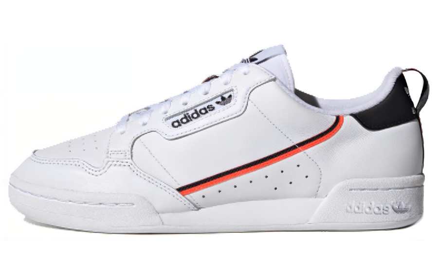 Adidas Originals Continental 80 Low top Skateboard Shoes Unisex Black With Red Stitching