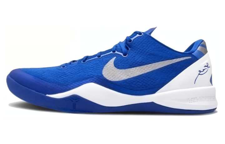 Nike Nike Kobe 8 Abrasion Resistant Low top Basketball Shoes Men's Blue White Gray