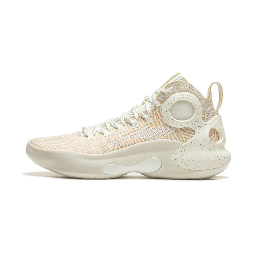 Li-Ning Li Ning Yushuai Ultra Slip Resistant Abrasion Resistant Mid top Basketball Shoes Men's Champagne White