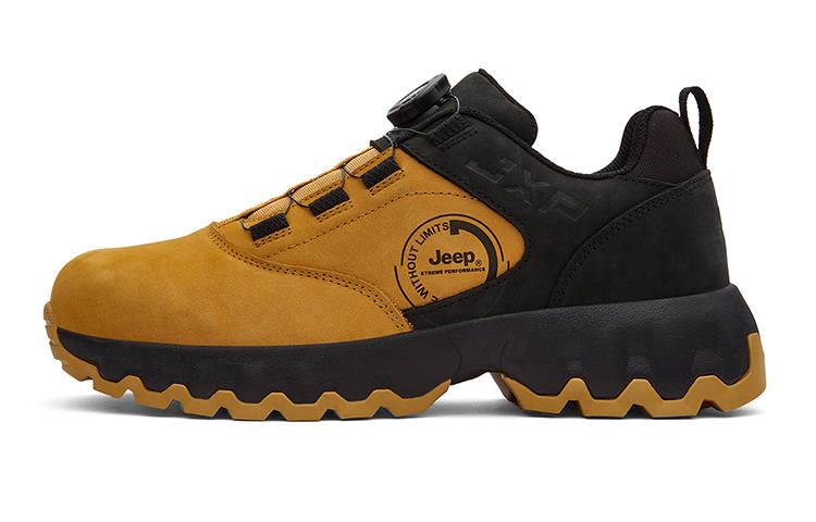 Jeep Cushioning, Wear Resistant Low top Outdoor Shoes Men's Black Yellow