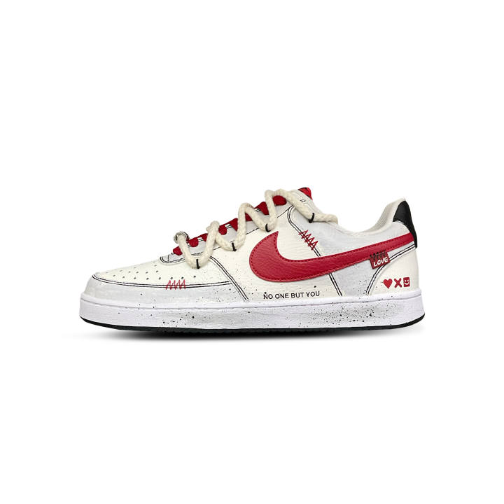 Nike Nike Court Vision 1 Tower Rabbit Cushioning, Wear Resistant Low top Skateboard Shoes Men's Red White