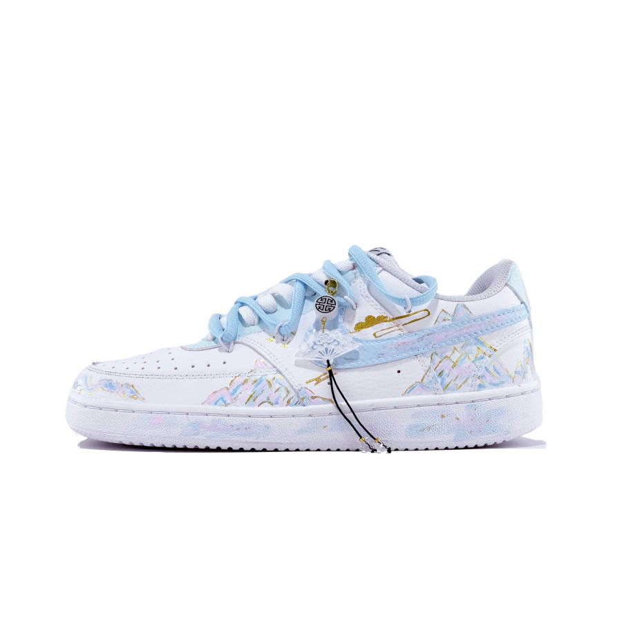 Nike Nike Court Vision 1 Peaks Slip Resistant Abrasion Resistant Low top Skateboard Shoes Unisex Blue