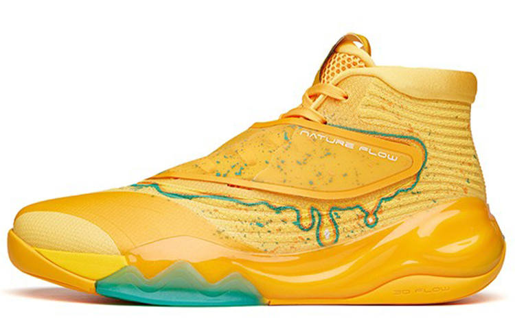 Anta KT 6 Citrus Bomb Textile, Synthetic Leather Cushioning Slip Resistant Abrasion Resistant High top Basketball Shoes