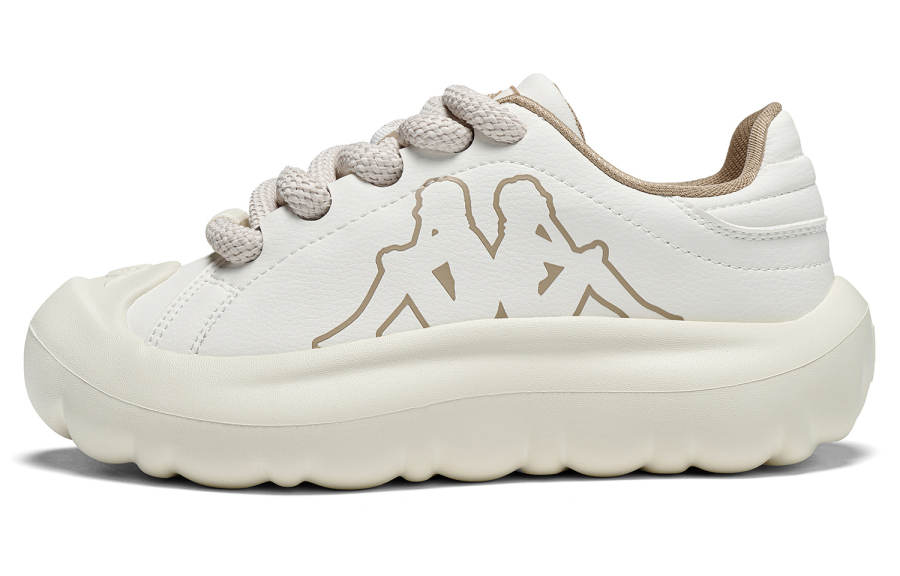 Kappa Slip Resistant Abrasion Resistant Low top Skateboard Shoes Women's White Brown