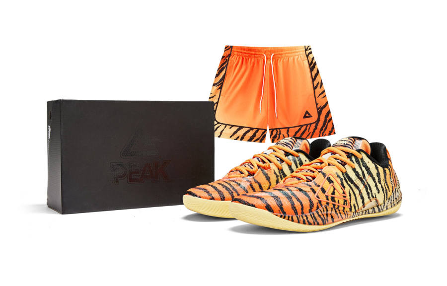 PEAK Cushioning Abrasion Resistant Coverage Low top Basketball Shoes Men's Orange Yellow Black