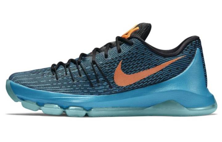 Nike Nike KD 8 OKC Slip Resistant Lightweight Non slip Lightweight Low top Performance Basketball Shoes Men's Lake Blue