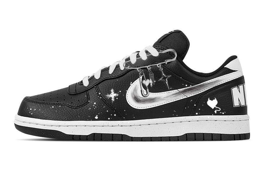 Nike Nike Big Nightmare Abrasion Resistant Breathable Low top Skateboard Shoes Men's Black White