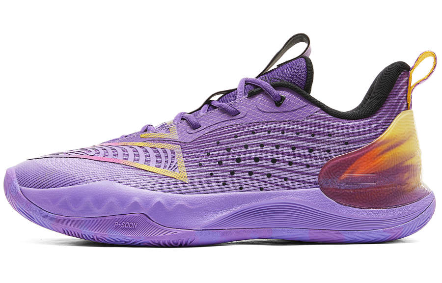 PEAK Taichi Triangle 4.0 Basketball Shoes Men's Low Top Purple Floral Yarn