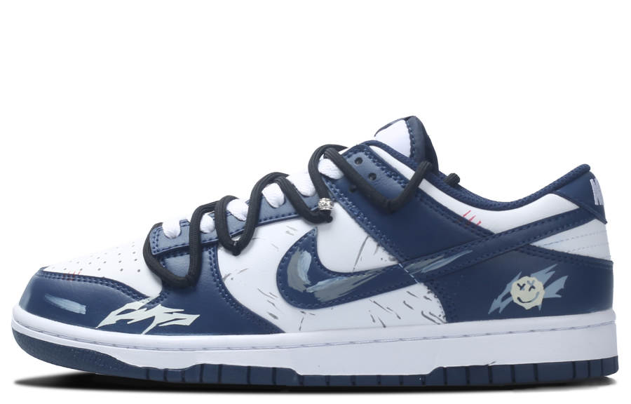 Nike Nike Dunk Synthetic Leather Abrasion Resistant Lightweight Height Increasing Low top Skateboard Shoes Men's Blue