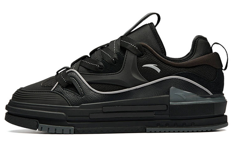 Anta Bump Puffy Shoes Abrasion Resistant Slip Resistant Low top Skateboard Shoes Men's Black