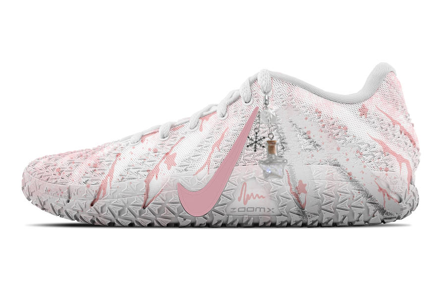 Nike Nike Ja Morant 3 Pink Star Rafting Abrasion Resistant Low top Basketball Shoes Unisex White Pink