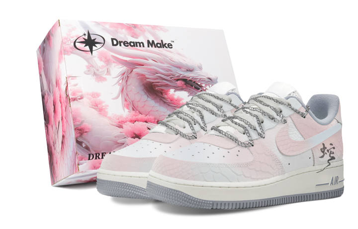 Nike Nike Air Force 1 Lin Chen, Pink Gift Box Slip Resistant Abrasion Resistant Low top Skateboard Shoes Women's Pink