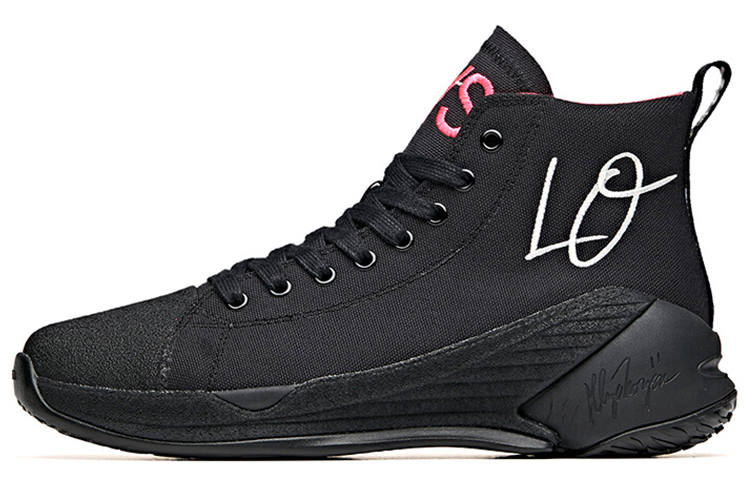ANTA Canvas Shoes Women's High Top Black/White/Pink