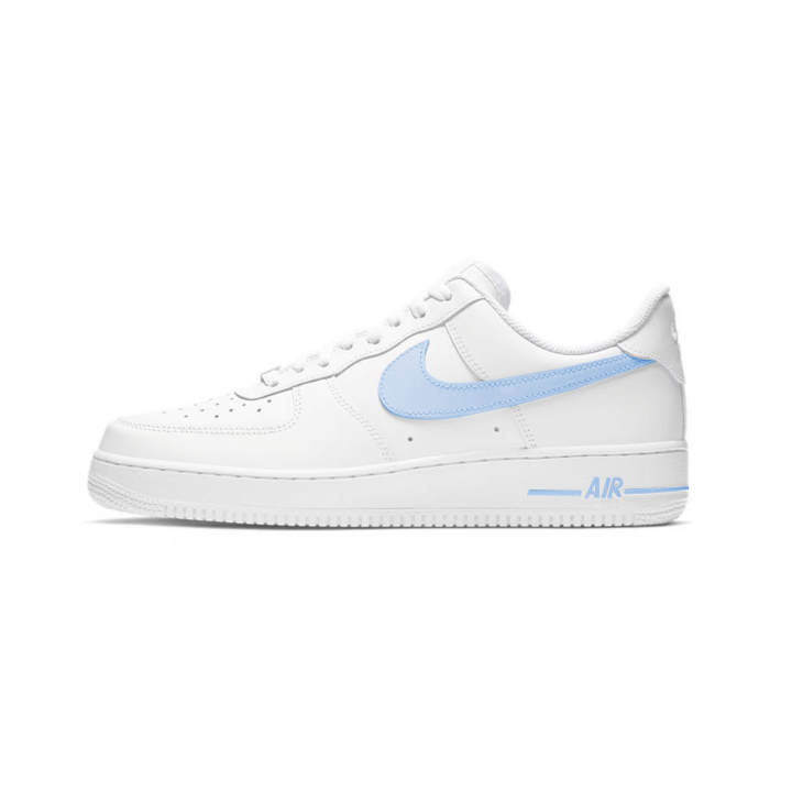 Nike Nike Air Force 1 Slip Resistant, Abrasion Resistant, Lightweight Low top Skateboard Shoes Unisex White Blue