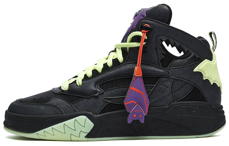 FILA FUSION DESPERADO Textile, Synthetic Leather Mid top Vintage Basketball Shoes Women's Black Purple