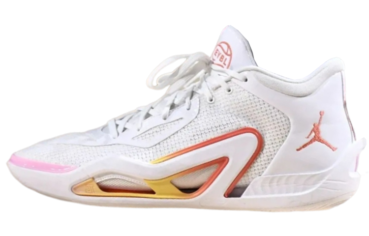 Jordan Jordan Tatum 1 Cushioning Slip Resistant Abrasion Resistant Low top Basketball Shoes Men's White Red