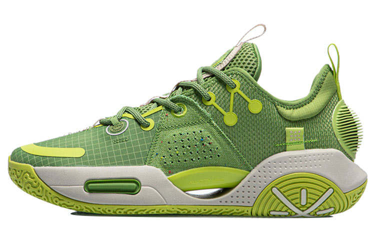 Li-Ning Li Ning All City 9 V1.5 Cushioning Slip Resistant Abrasion Resistant Low top Basketball Shoes Men's Olive Green