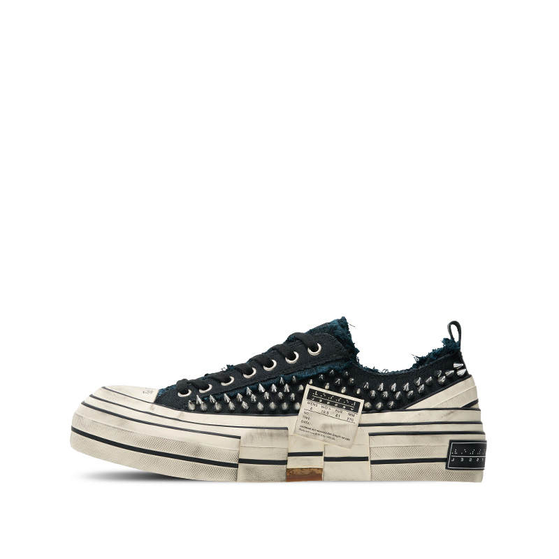 XVESSEL VESSEL Vintage Rock Slip Resistant And Breathable Low top Canvas Shoes Unisex Black