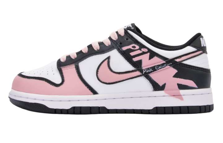 Nike Nike Dunk Abrasion Resistant Low top Skateboard Shoes Unisex Black Pink