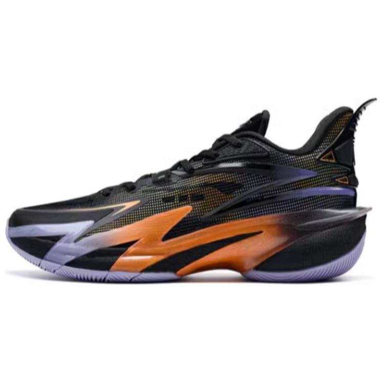 XTEP Battle 3 Comfortable Cushioning Low top Basketball Shoes Men's Black Orange Purple