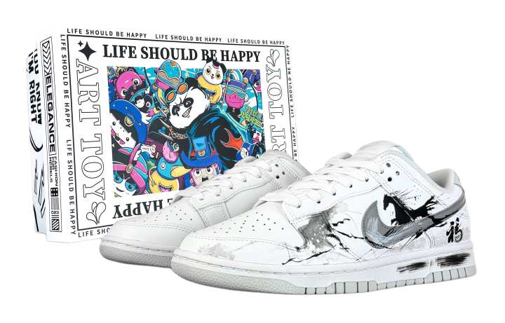 Nike Nike Dunk Sea Salt Bubbles, White Xuan Jumping Horse Abrasion Resistant Low top Skateboard Shoes Men's Black White Gray
