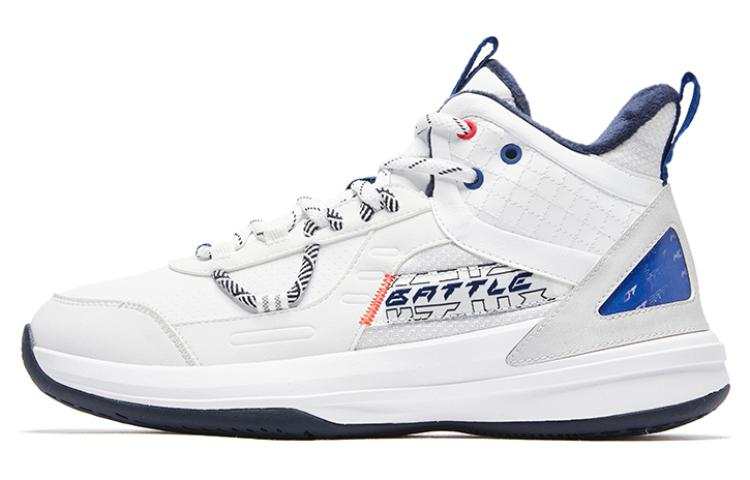 QIAODAN Fleece Lined Trendy Versatile Slip Resistant, Abrasion Resistant, Lightweight Mid top Basketball Shoes Men's