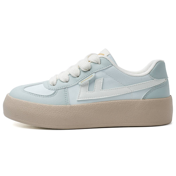 Warrior Slip Resistant, Abrasion Resistant, Lightweight Low top Skateboard Shoes Women's Blue Beige