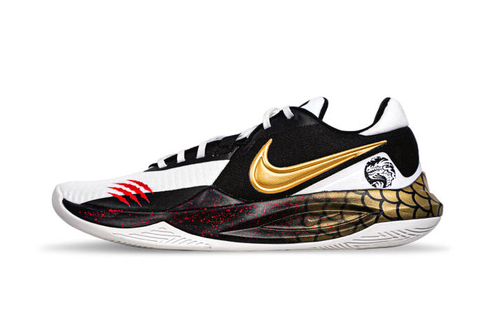 Nike Nike Precision 6 Slip Resistant Abrasion Resistant Low top Basketball Shoes Men's Black Gold